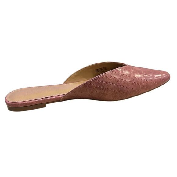 LOFT Women's Pink Crocodile Embossed Pointed Toe Mules Size 8.5 - Picture 5 of 9